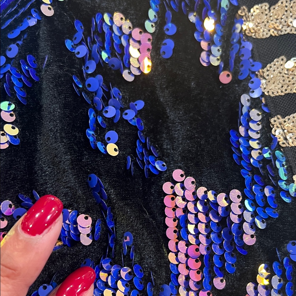 L'ATISTE Black and Blue Sequin Dress - Picture 7 of 10